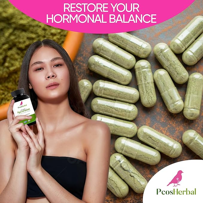 Organic Spearmint Capsules - 1000mg Vegan Capsules (50-Day Supply) - Made in USA