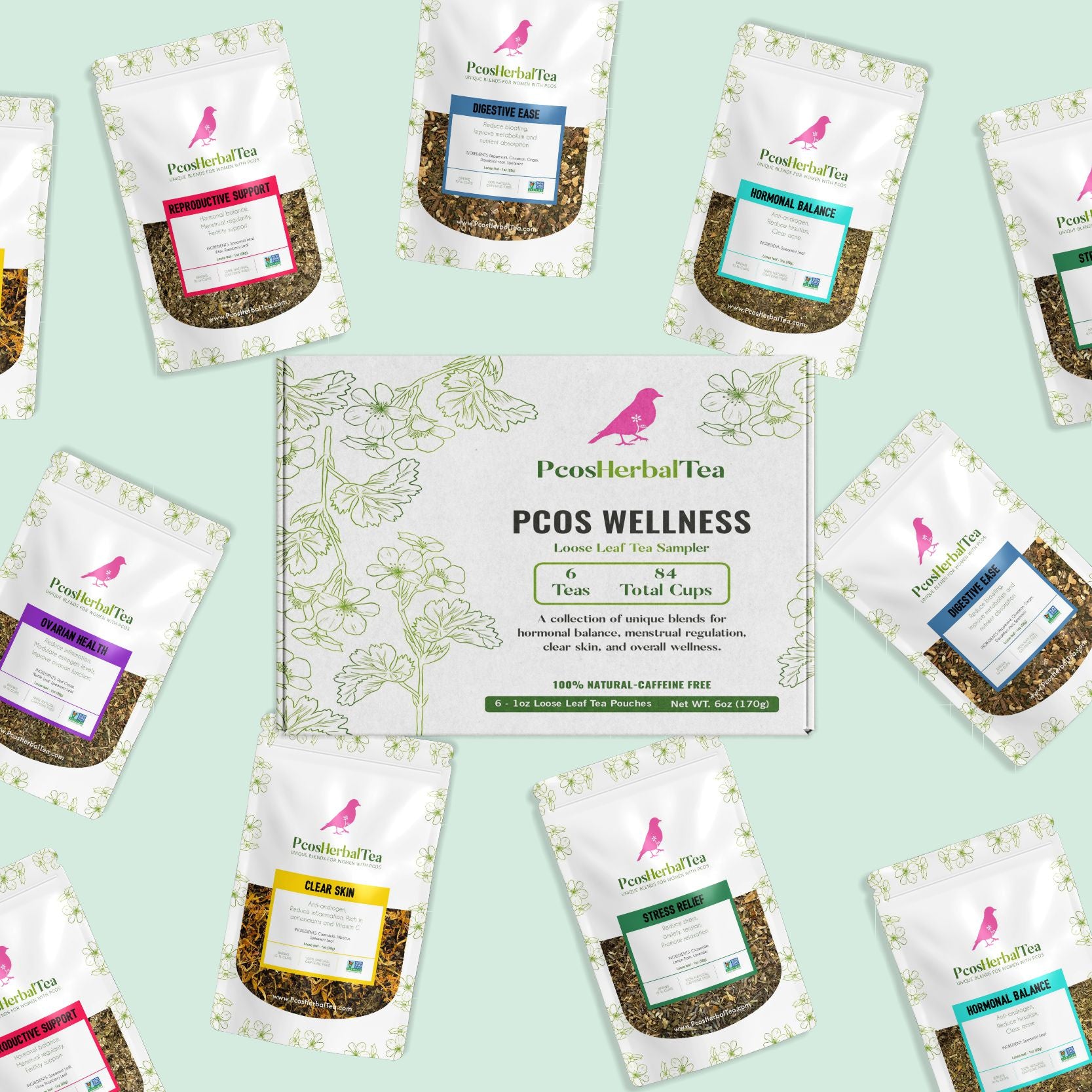 6 Pack PCOS Sampler Tea